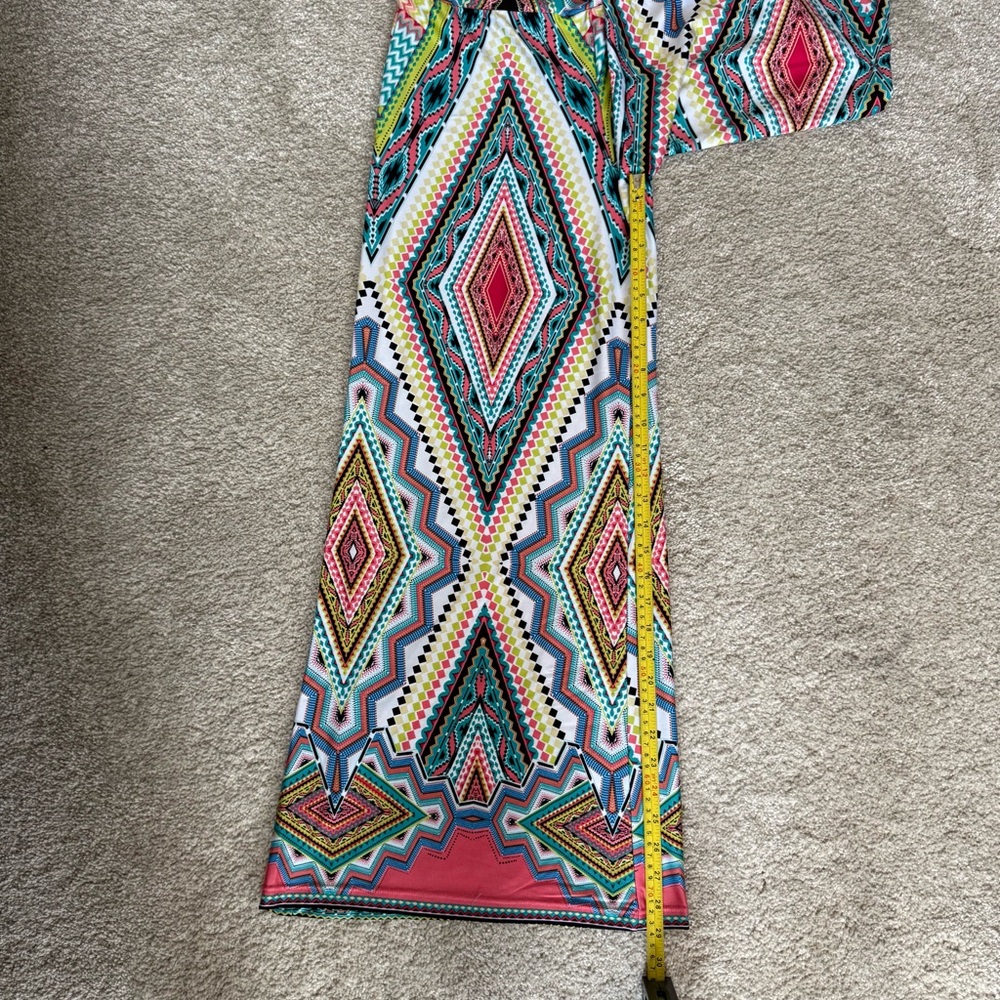 Sunny Leigh Multicolor Geometric Women's Wide-Leg Pants - Picture 8 of 9